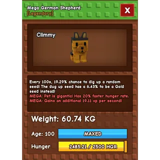 Grow a Garden - GERMAN SHEPHERD ( HUGE , MEGA ) 