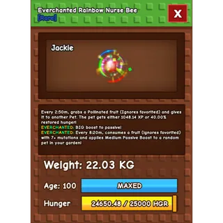 Grow a Garden - rainbow nurse bee ( everchanted )