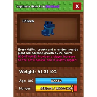 Grow a Garden - echo frog ( nightmare , huge )