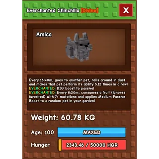 Grow a Garden  - chinchilla ( everchanted , huge )