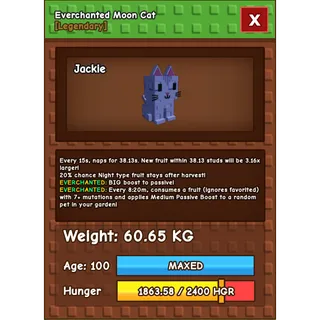 Grow a Garden  - moon cat ( evechanted , huge )