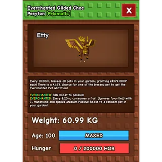 Grow a Garden - gilded choc peryton ( huge , everchanted ) 