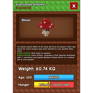 Grow a Garden  - shroomie ( evechanted , huge )