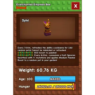 Grow a Garden - empress bee ( everchanted , huge )