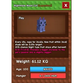 Grow a Garden - moon cat ( nightmare , huge )