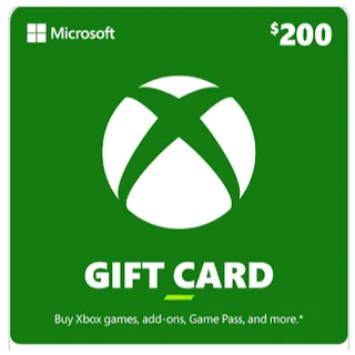 $200.00 USD Xbox Gift Card