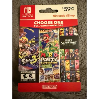 $59.99 USD Nintendo eShop