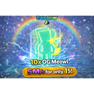 10X RAINBOW OG MEOWL 5M/s $1! - BREAK A LUCKY BLOCK!