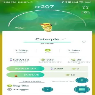 Shiny Caterpie  Pokemon Go