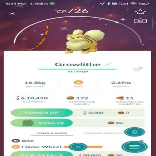 Shiny Growlithe Pokemon Go
