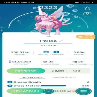 Shiny Origin Form Palkia Pokemon Go