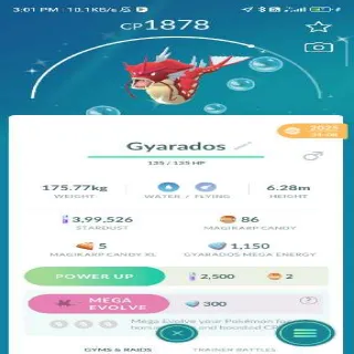 Shiny Gyarados
Pokemon Go