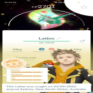 Pokemon Go Shiny Latios With Background