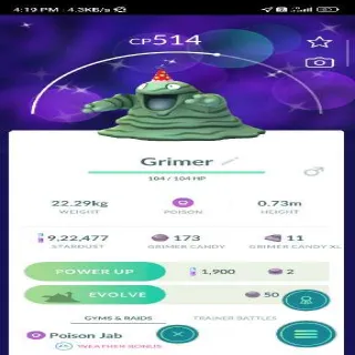 Shiny Costume Grimer (Pokemon Go )