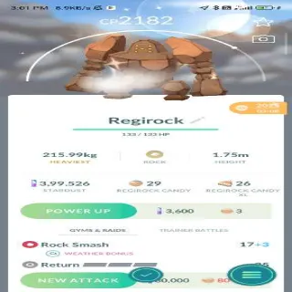 Shiny Regirock
 Pokemon Go