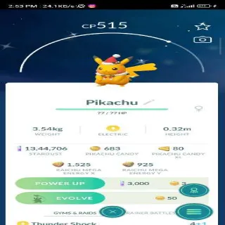 Shiny Pikachu Pokemon Go