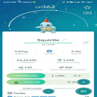 Shiny Squirtle With Hat  Pokemon Go