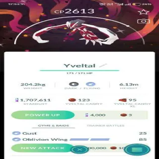 Pokemon Go Shiny Yveltal