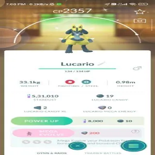 Shiny Lucario With High Cp