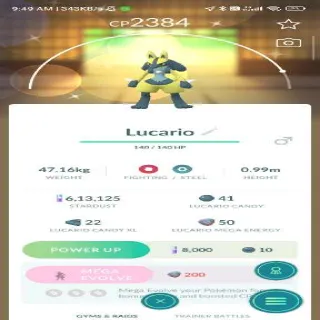 Shiny Lucario With High Cp