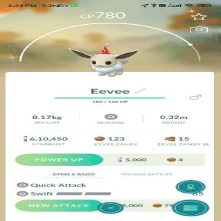 Shiny Evee With Hat Limited Offer Only One Available