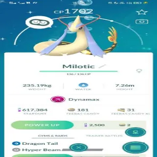 Shiny Dynamax Milotic Rare Beauty Pokemon Go