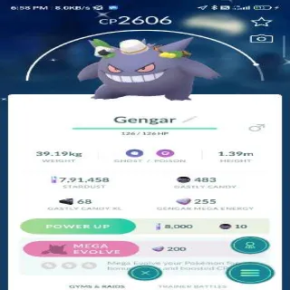Shiny Gengar with Halloween Costume – High CP! 👻✨