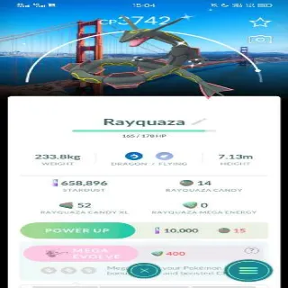 SHINY RAYQUAZA WITH  BG  Pokemon Go