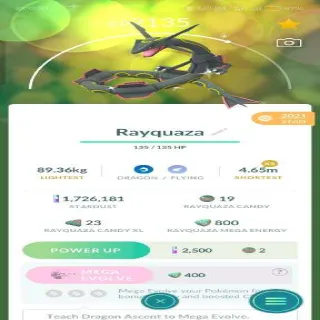 Pokemon Go Shiny Rayquaza Guaranteed Lucky Trade
