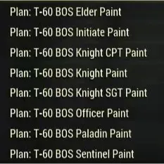 All 8 Plan: T-60 BoS Paints Set