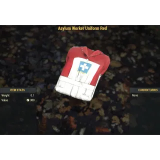 [PC] Red Asylum Worker Uniform Red + Hat Apparel