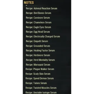 [PC] All 19 Serum Recipes