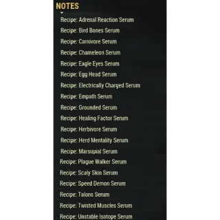[PC] All 19 Serum Recipes