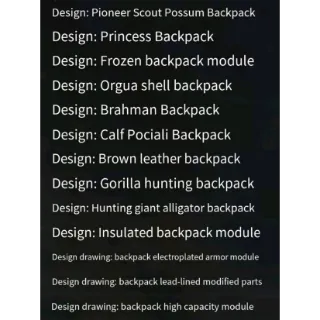 All 19 Plan: Backpack skin drawings