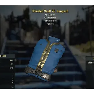 [PC] Shielded Vault 76 Jumpsuit (+1Strength +2Endurance +2Intelligence +2Luck)
