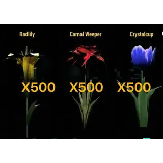 [PC]Flowers Bundle・x500 Radlily・x500 Crystalcup・x500 Carnal Weeper