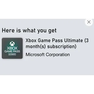 Gamepass Ultimate 3 month code 