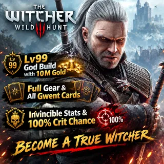 The Witcher 3: Wild Hunt | PS5 Save file | Max Level 99 | Unlimited Gold | All School Gear | 100% Crit 