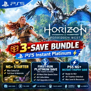 Horizon Forbidden West｜PS5 3 in 1 Save Pack｜NG+ Starter｜Instant Platinum Trophy