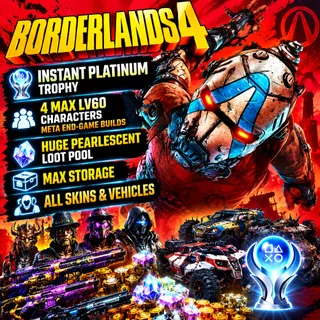 PS5 Borderlands 4｜0% Progress Instant Platinum Save, Lv60 Max Characters, End Game Builds & Pearlescent Weapons 