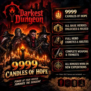 Darkest Dungeon 2 PS5 Boosted Save | 9999 Candles of Hope | All Base Game Unlocks