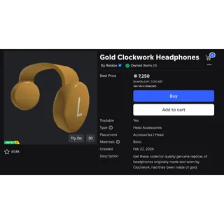 Gold Clockwork Headphones