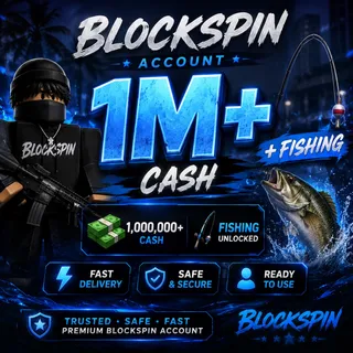 BlockSpin Account | 1M+ Cash 💰 + Fishing level | Fast Delivery | Safe Trade