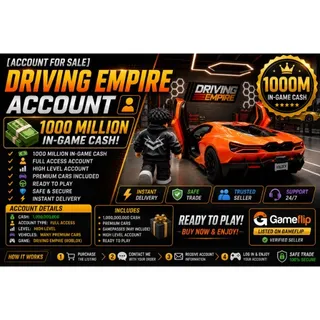 🔥 Driving Empire Account 💰 1B Cash (1000M) 🚗 | Full Access ✅ | High Level ⭐ | Premium Cars 🏎️ | Instant Delivery ⚡