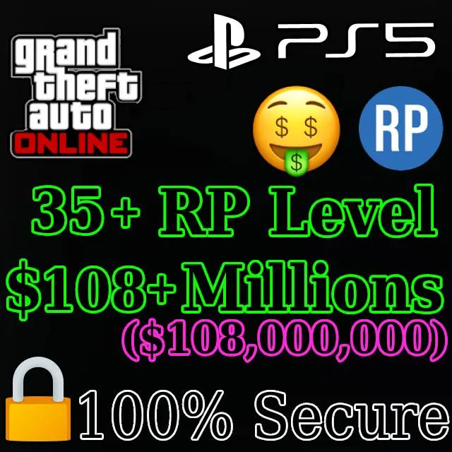 PS5 GTA 5 Account | $108+ Million Total | 35+ RP Level | Purchased ...
