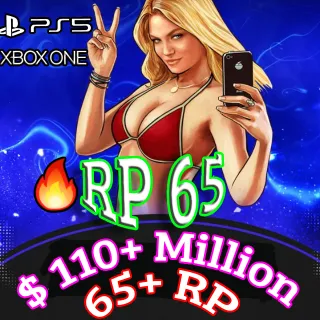 PS5 GTA V Account | 65 RP Level | 110+ Million Total| {Cash+Dulexo} | Full Access | Safe & Secure | Instant Delivery + Gifts