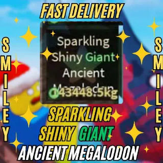 Sparkling Shiny Giant Ancient Megalodon 