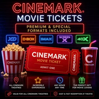 4x Cinemark Movie Tickets – Premium & Special Formats Included
