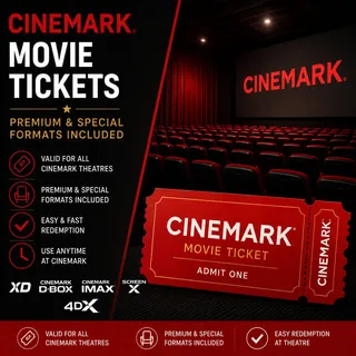 6× Cinemark Movie Tickets – Premium & Special Formats Included