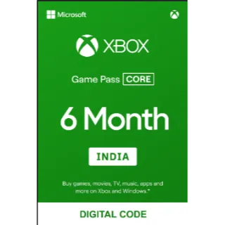 Xbox Game Pass Core 6 Months - India